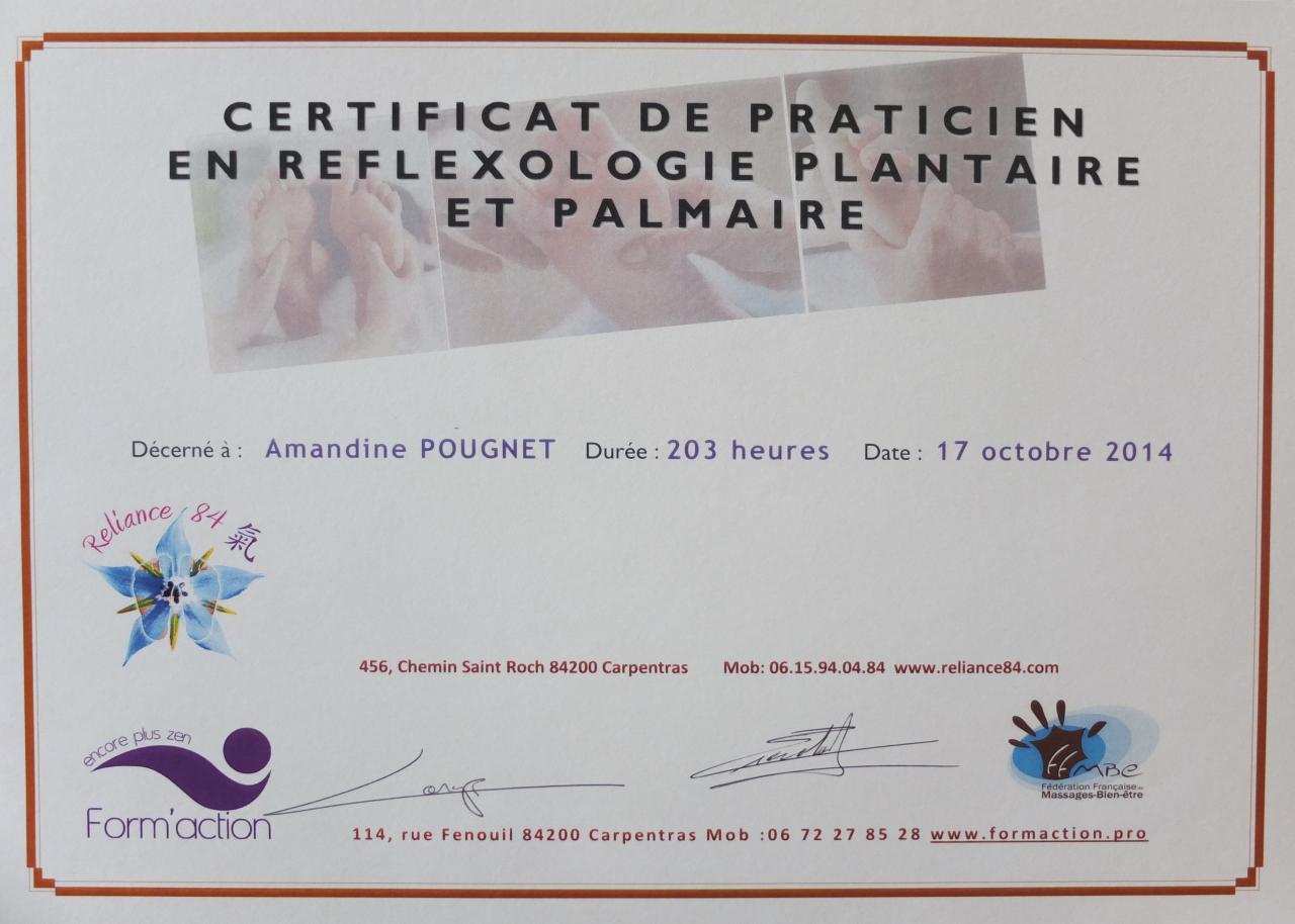 Certificat de Praticien en Réflexologie